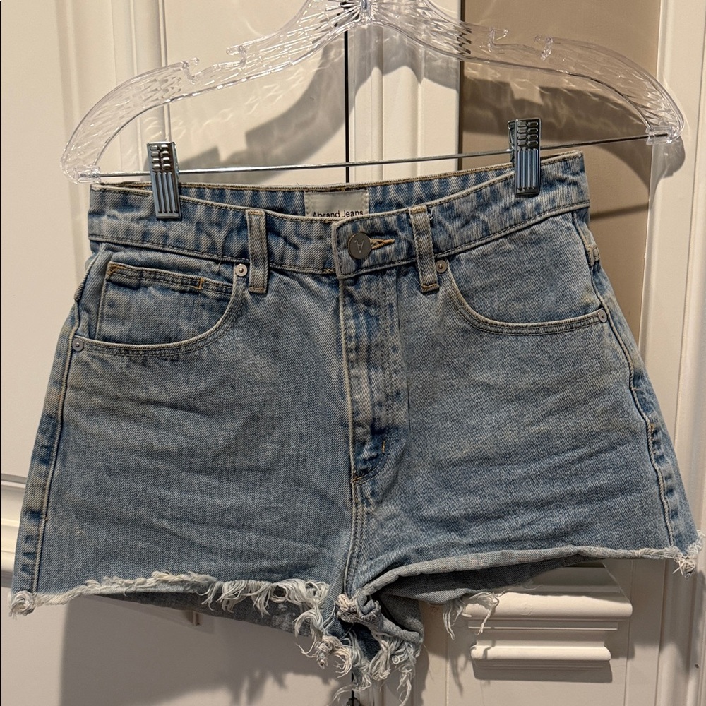 Abrand Light Blue Distressed Denim Jean Shorts